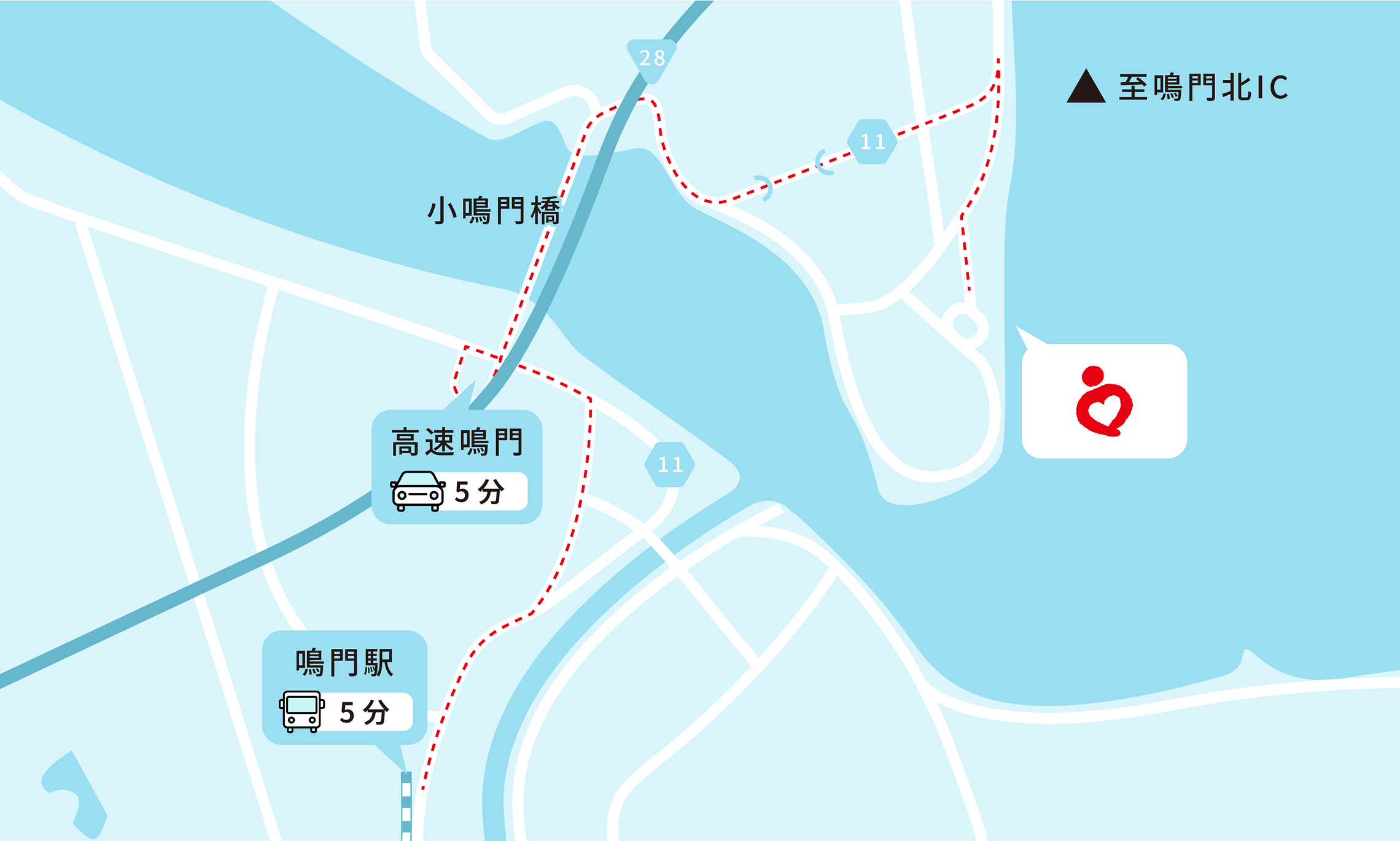 凪の音ホスピタルの広域マップ